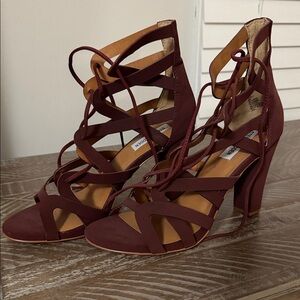 Steve Madden Burgundy Lace-Up Heels